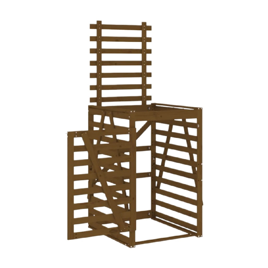 階段付き収納ラック - 家庭用またはオフィスでの使用 - 木材製 - 150 x 80 x 200